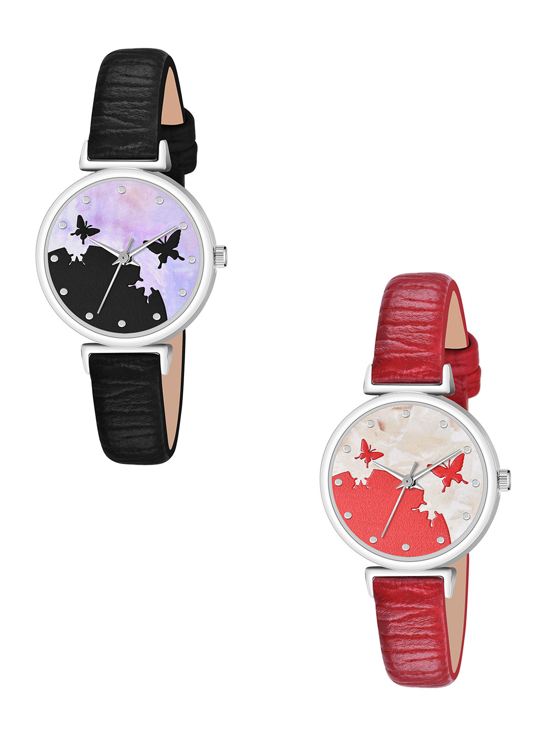 FROZIL Girls Pack Of 2 Dial & Leather Straps Analogue Watches AB64-BF-B-R