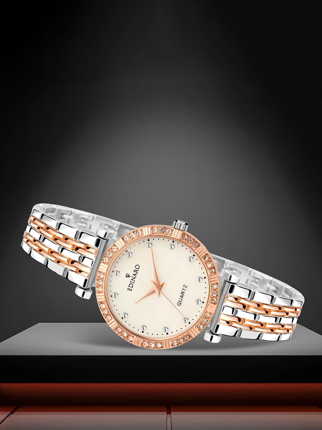 EDINARO Girls Stainless Steel Bracelet Style Straps Analogue Watch ED-2098W
