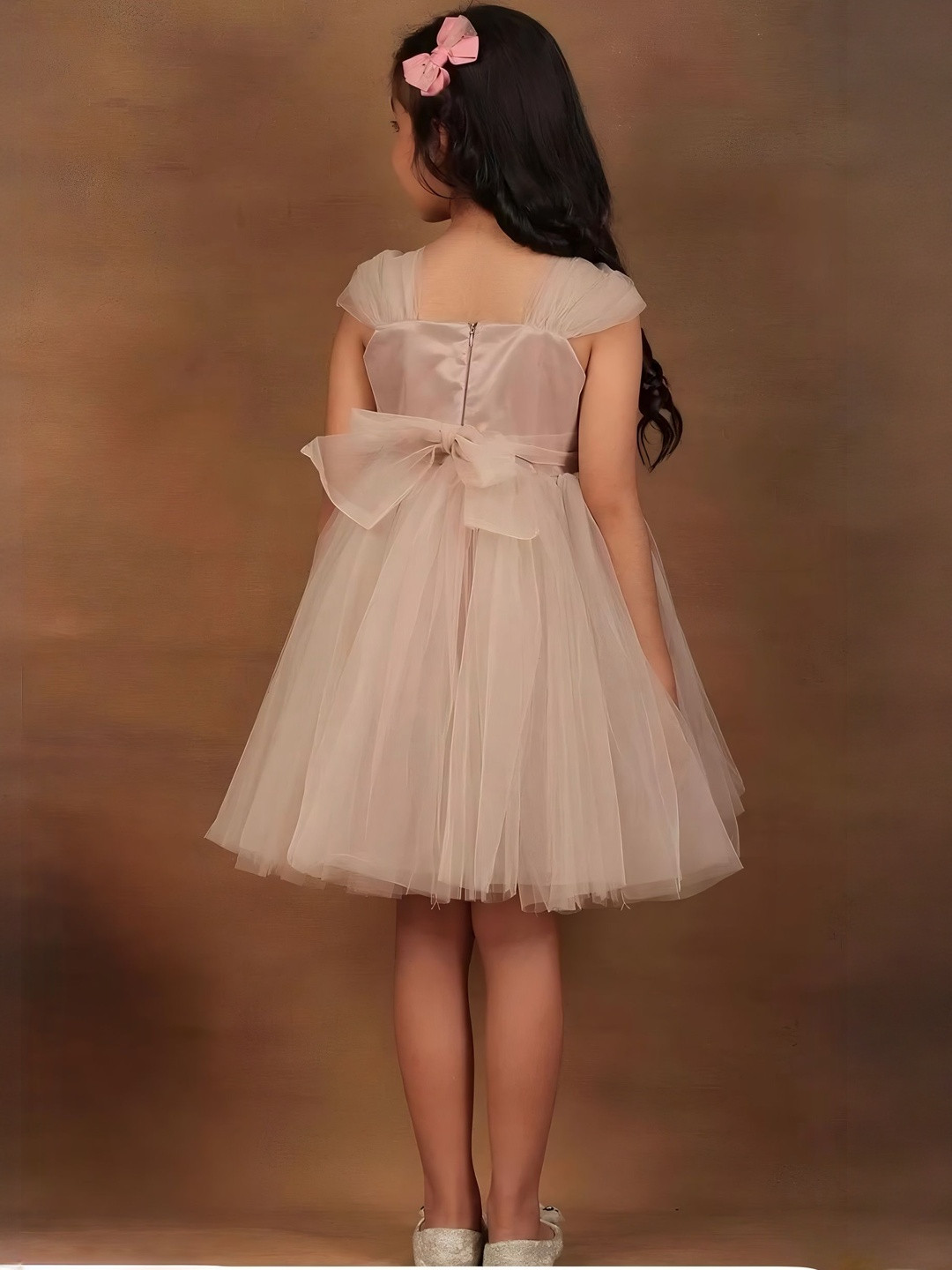 Modish Girls Net A-Line Party Dress