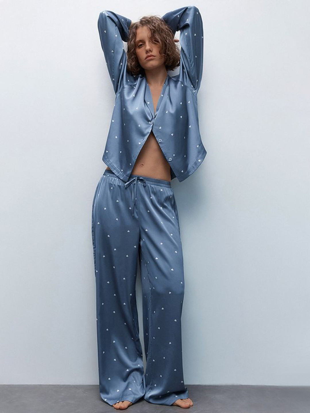 LULU & SKY Abstract Printed Loungewear Shirt & Pyjamas