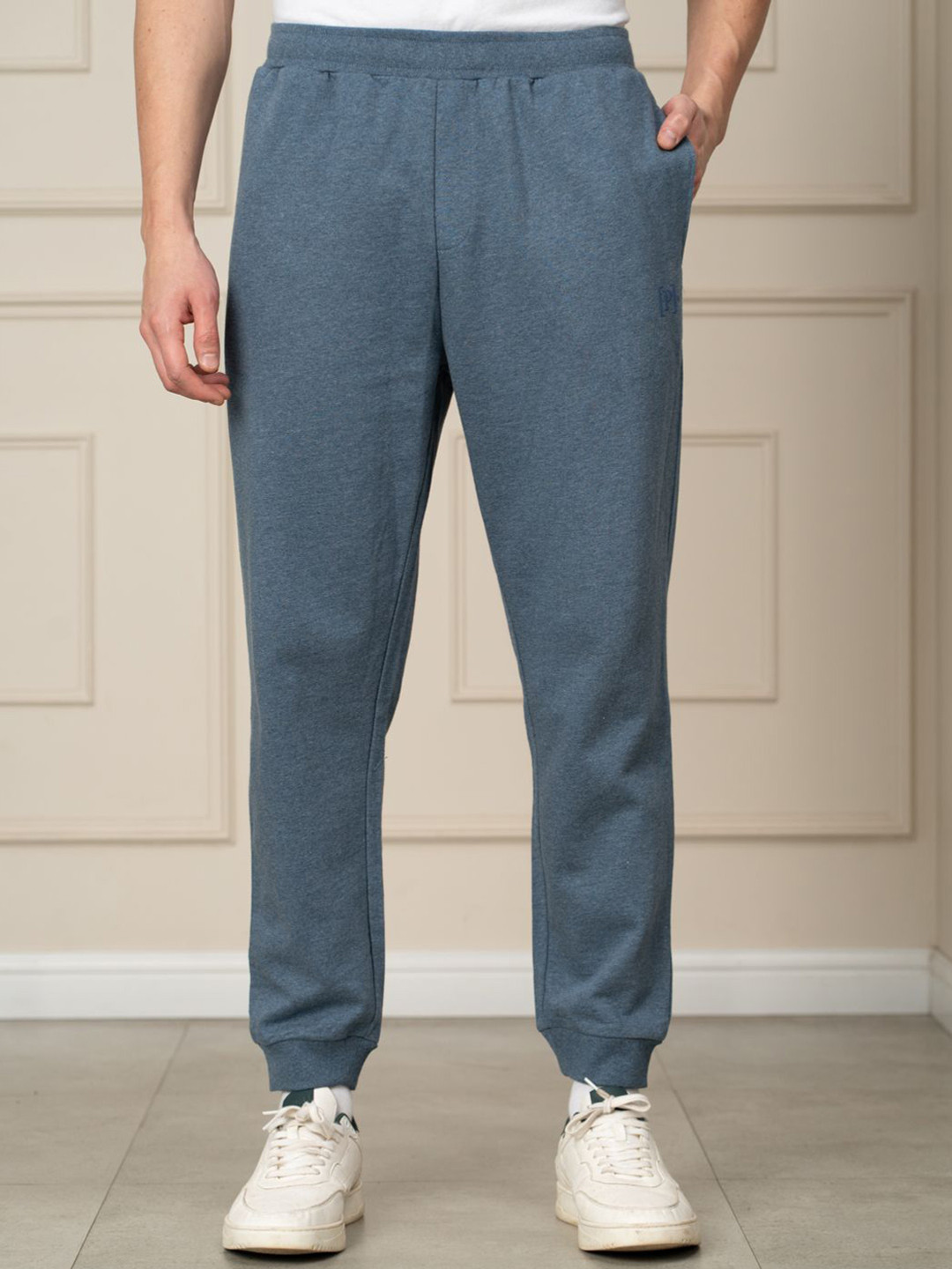 The Pant Project Men Norse Blue Melange Tapered Fit Joggers