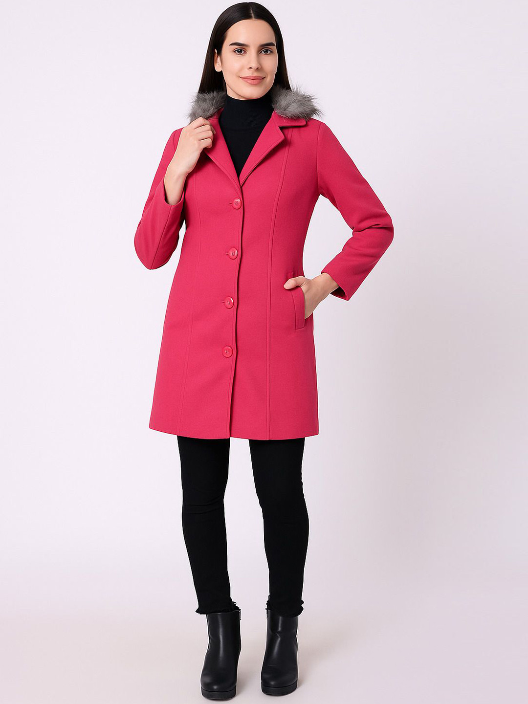 ORIEX THE ORIGINAL FASHION Notched Lapel Single-Breasted Trench Coat