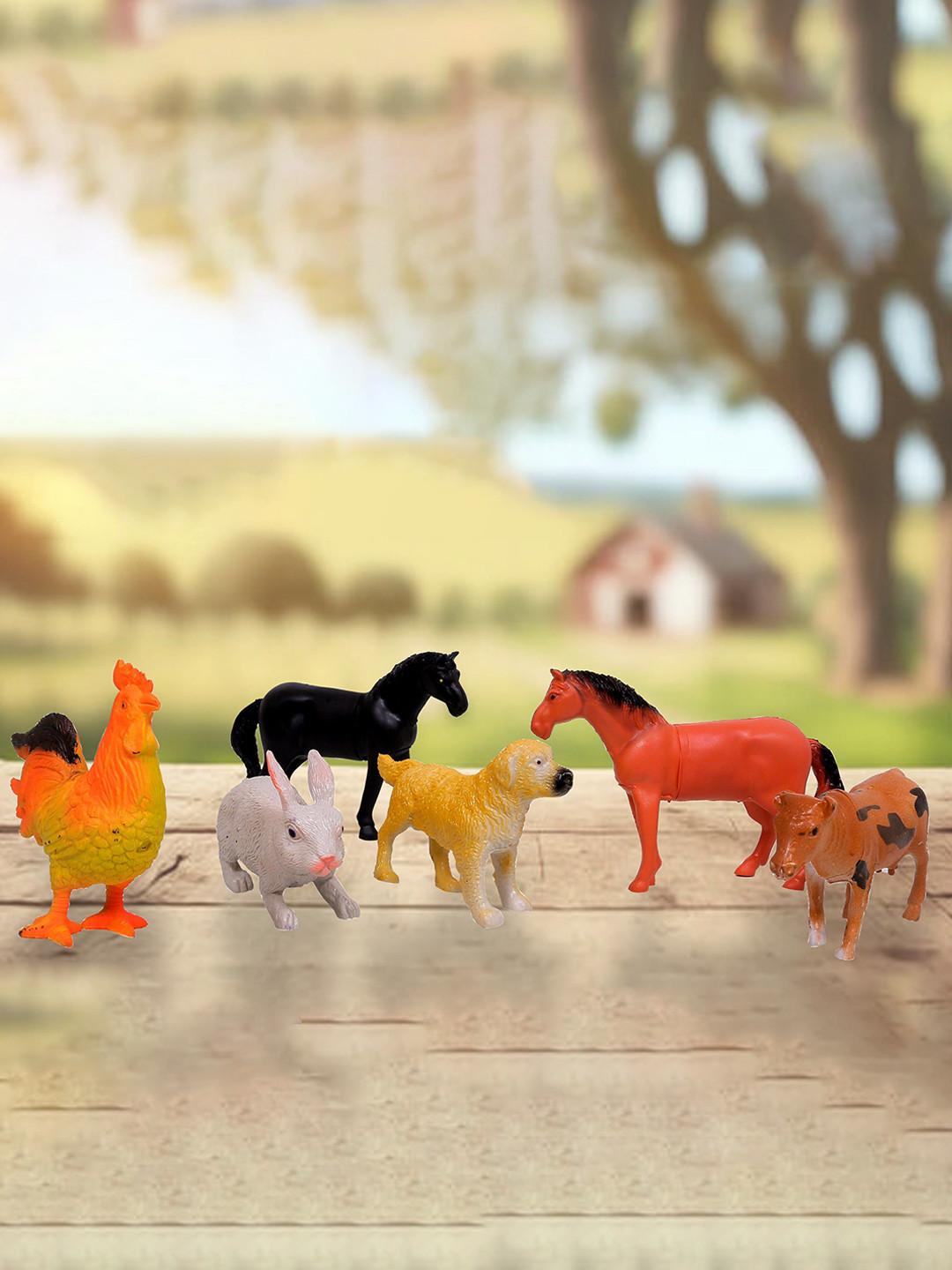 HASHONE Kids 10 Pcs Farm Animal Toys