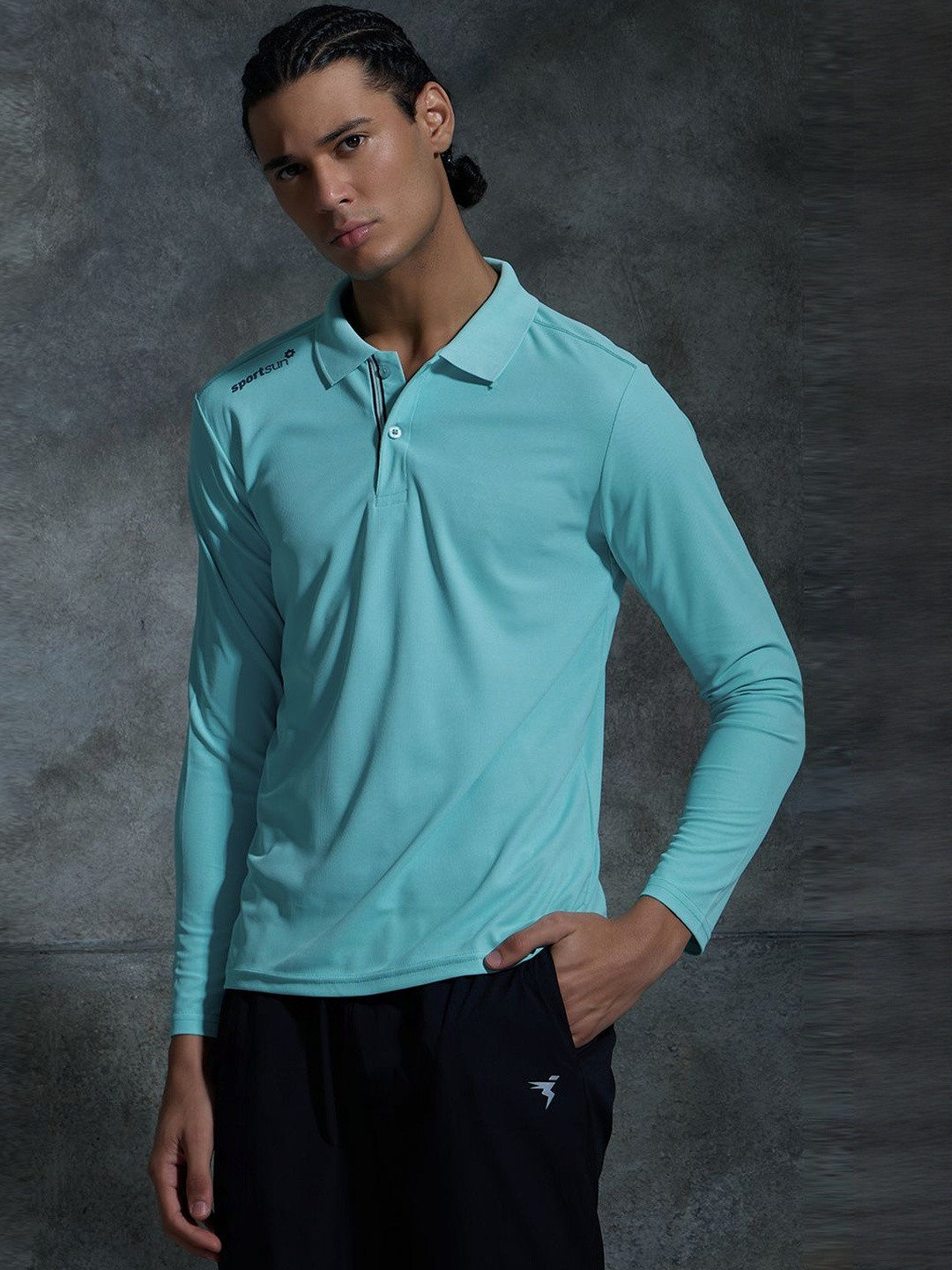 SPORT SUN Polo Collar Long Sleeves T-Shirt