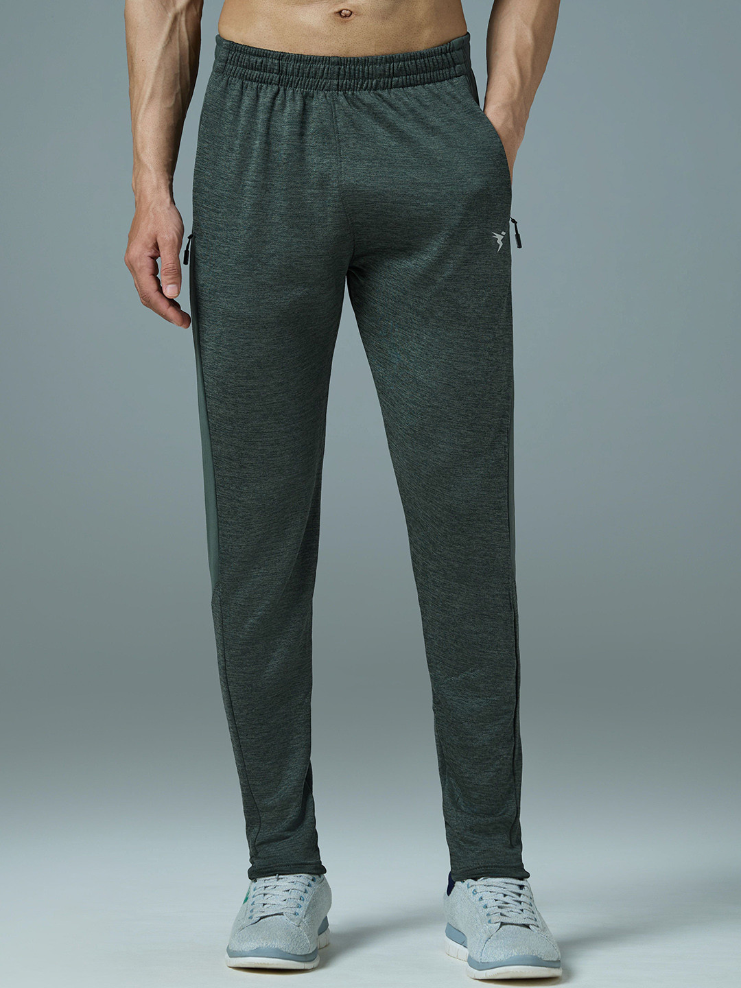 Technosport Men Self Design Antimicrobial Slim Fit Track Pants