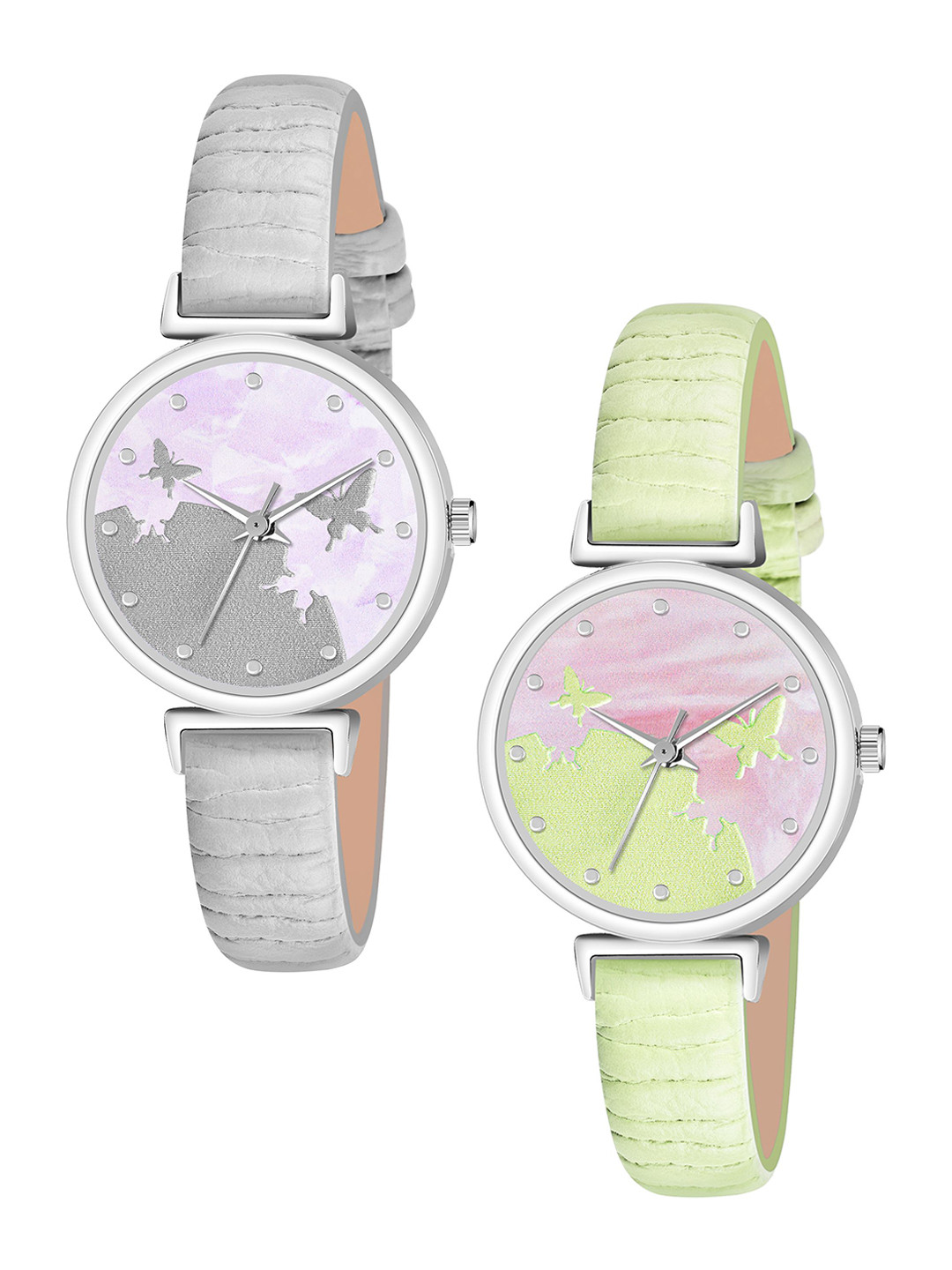 FROZIL Girls Pack Of 2 Leather Straps Analogue Watch AB64-BF-G-GR