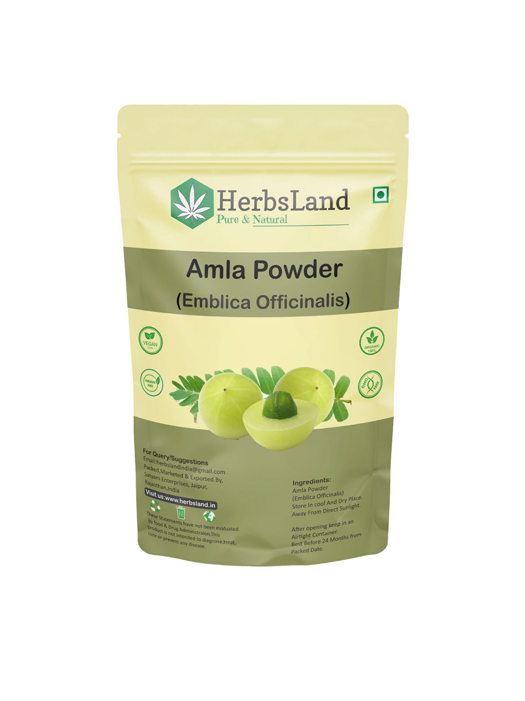 HerbsLand Amla Powder For Hair & Skin - 200 g