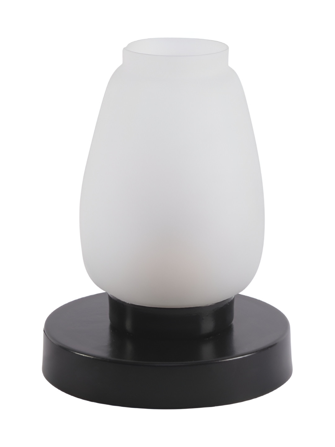Aura White Glass Table Lamp Wooden Base