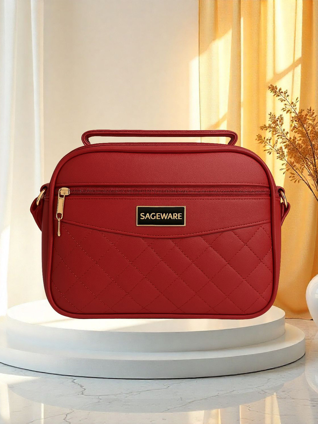 SAGEWARE Textured Shoulder Bag With One Handle