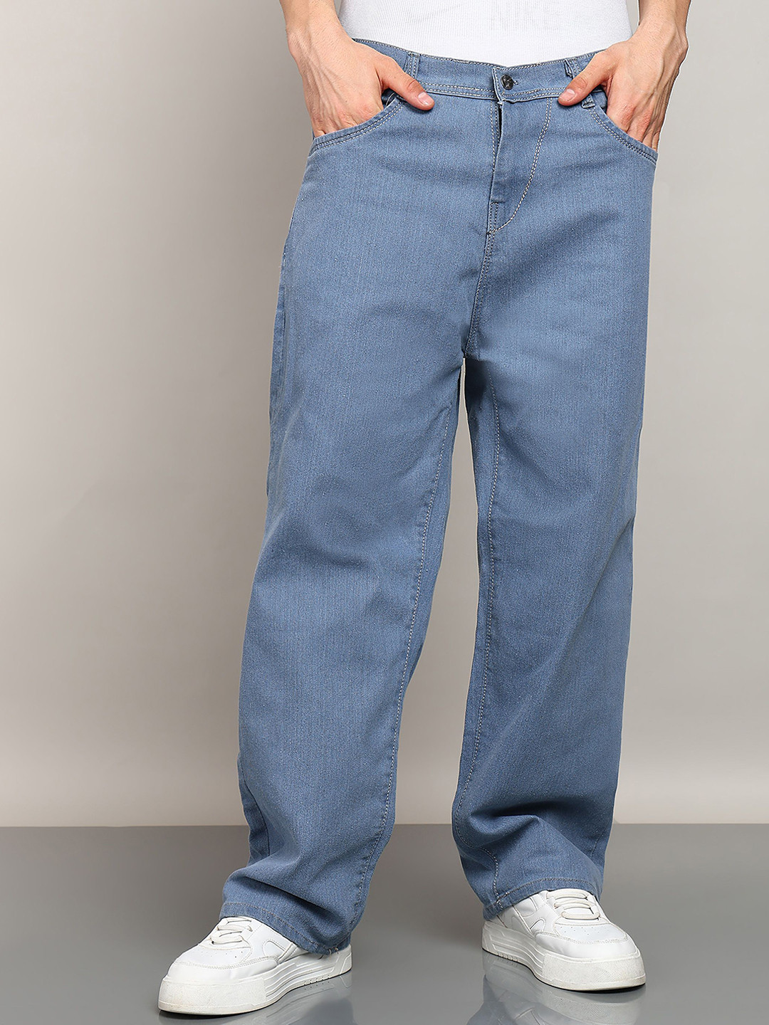 MAAHIT Men Baggy Fit Mid-Rise Jeans