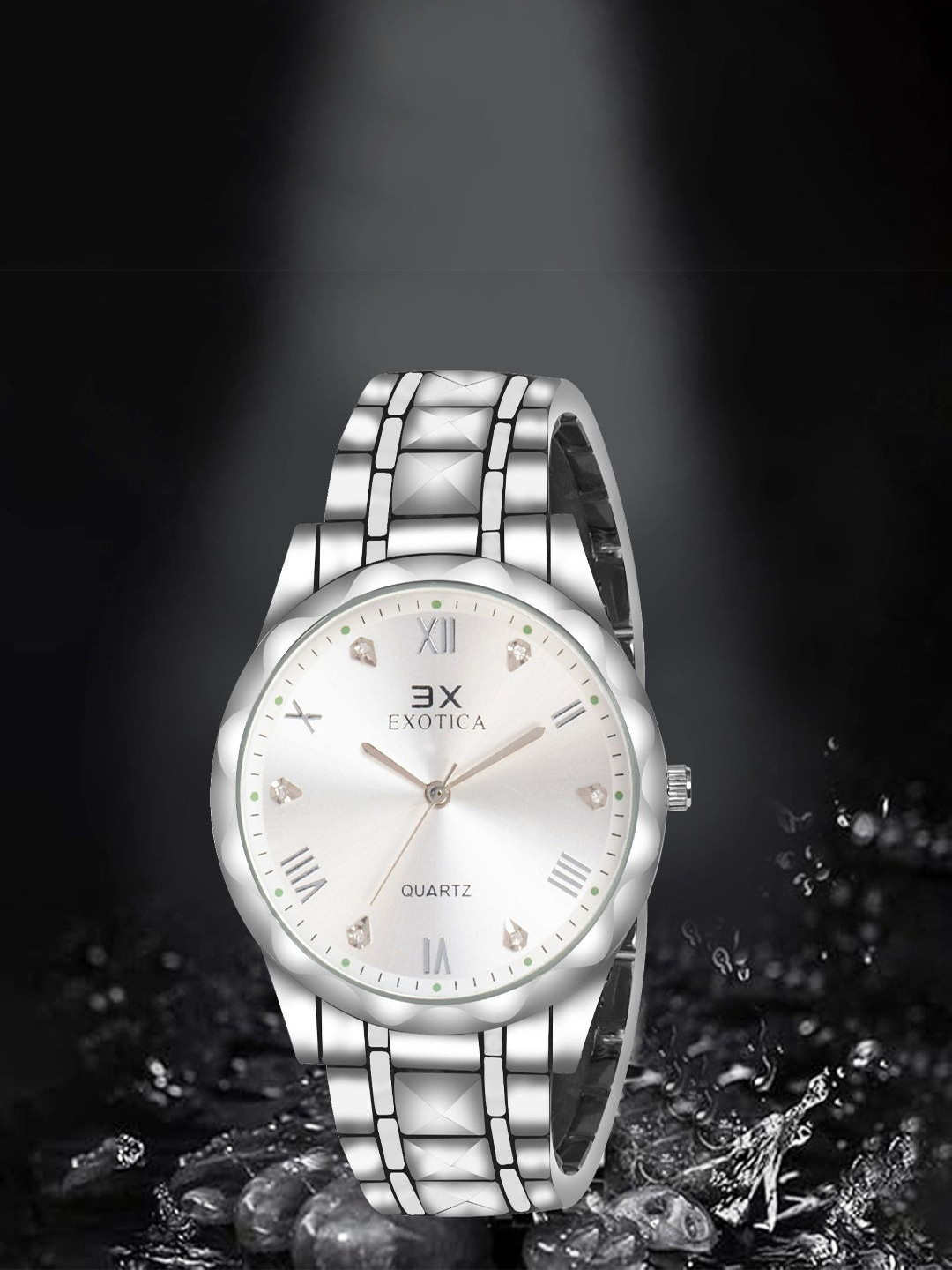 EXOTICA Men Brass Dial & Stainless Steel Straps Analogue Watch EX-6079-White