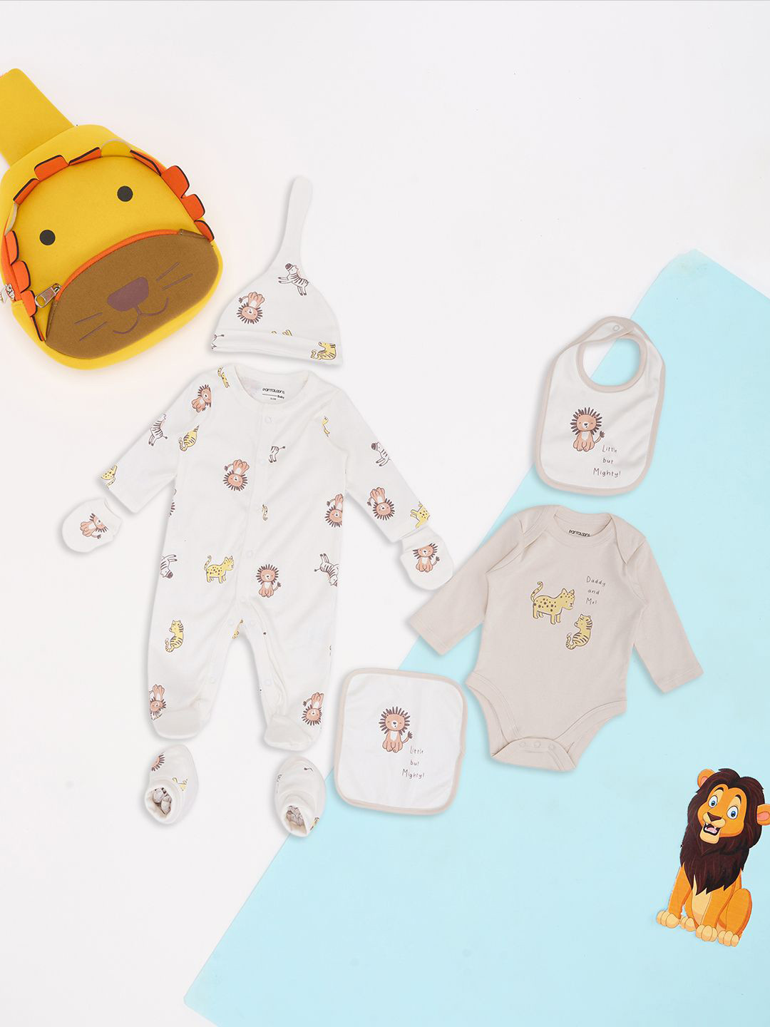 Pantaloons Baby Infant Girls Printed Cotton 7 Pieces Baby Apparel Gift Sets