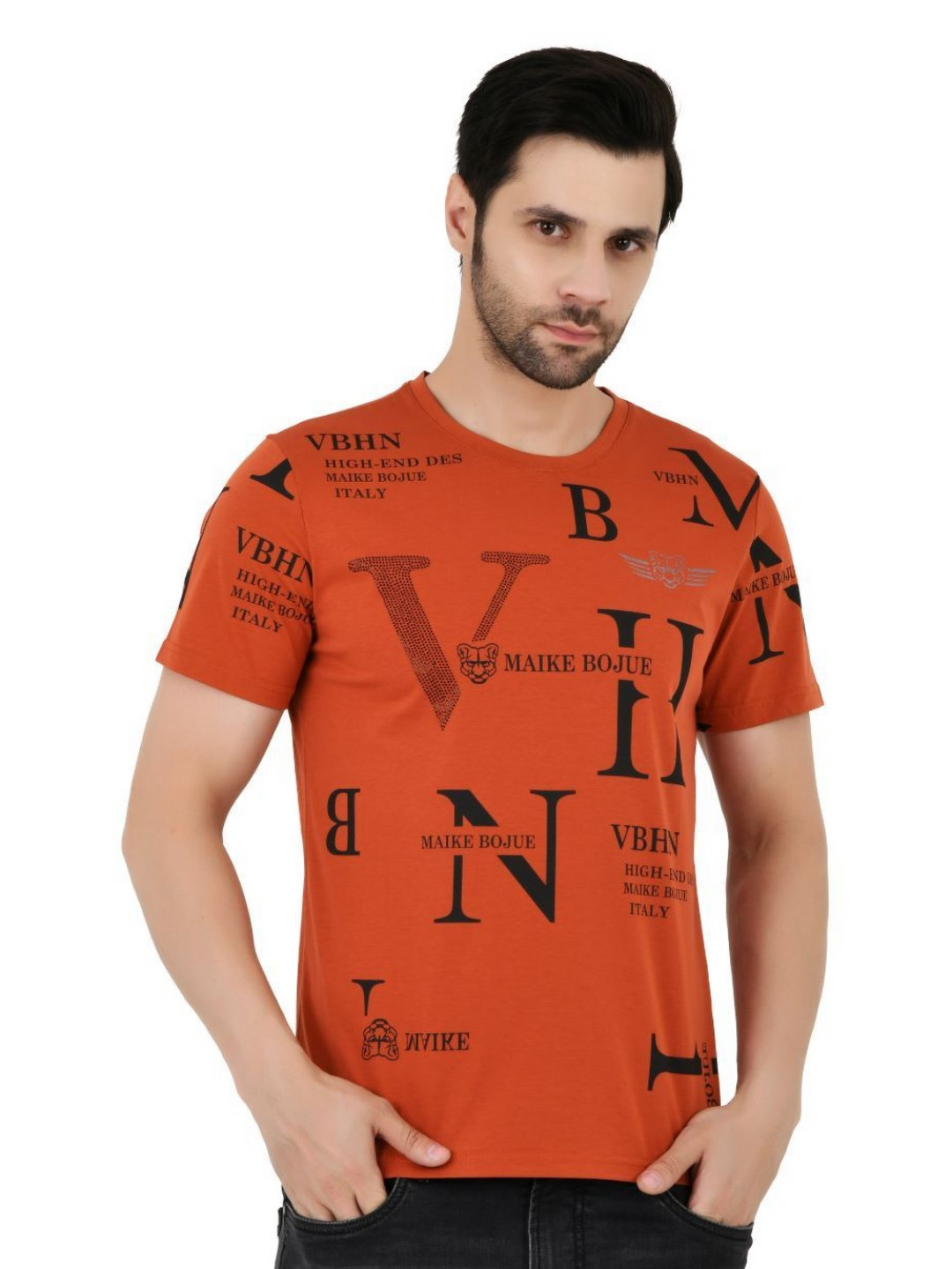 SAGEWARE Men Typography Printed Round Neck Cotton T-shirt