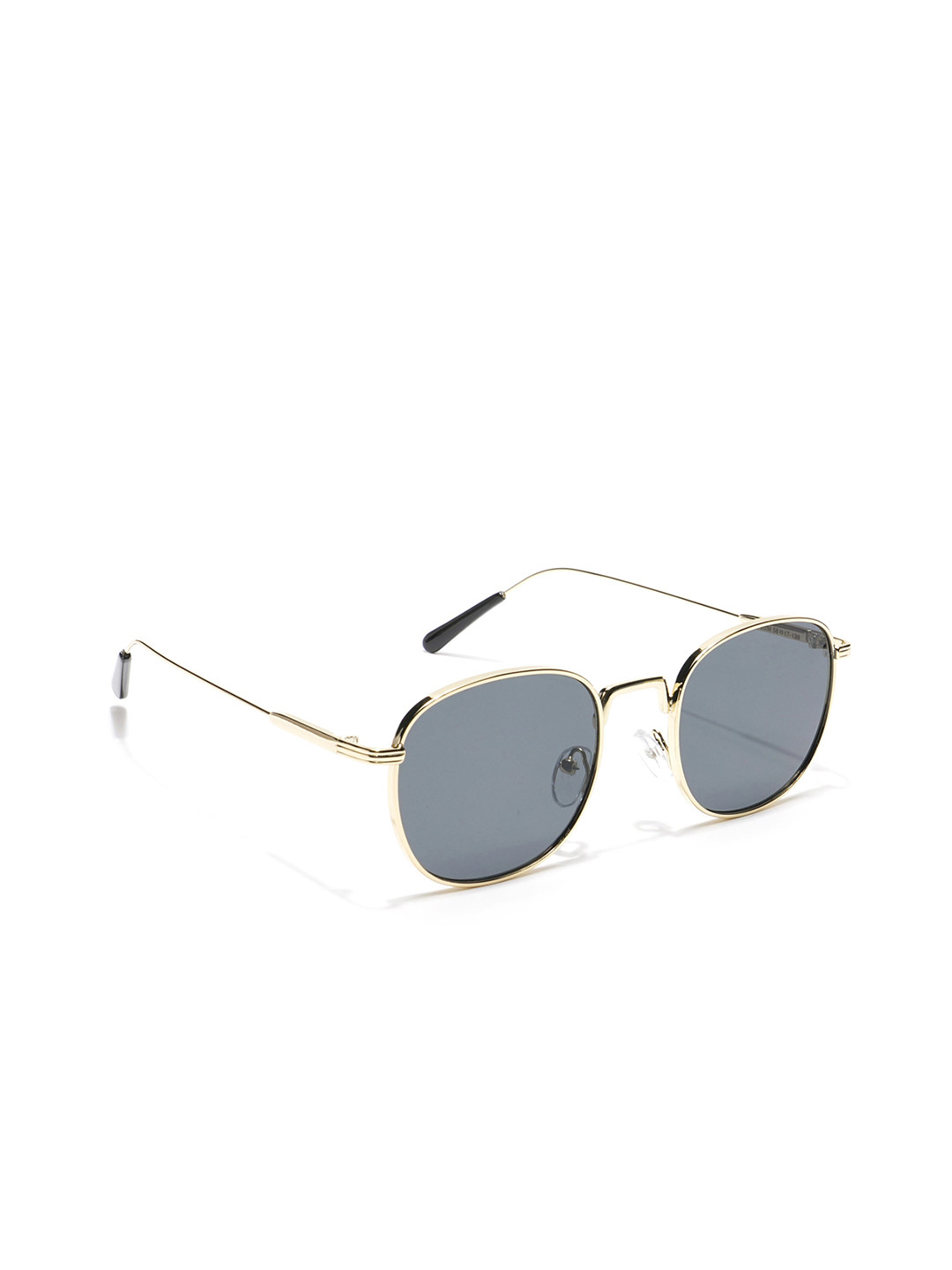 Voyage Black Lens & Gold-Toned Round Sunglasses with UV Protected Lens