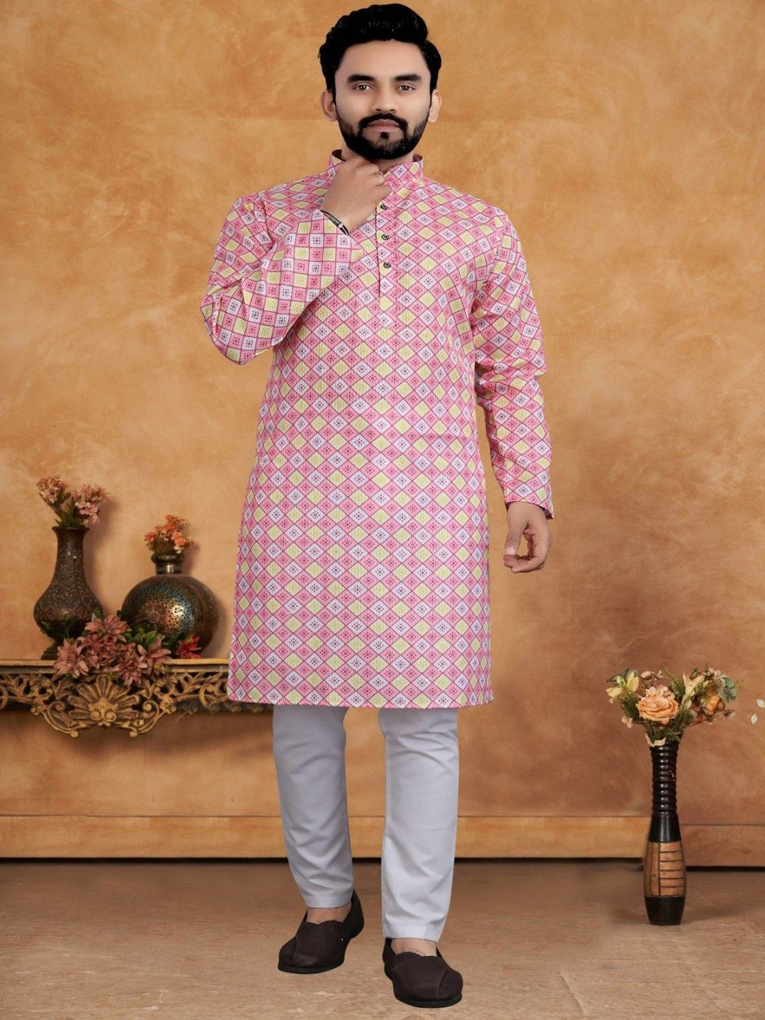 KC Kunj Creation Men Kurta with Pyjamas Kurta Set