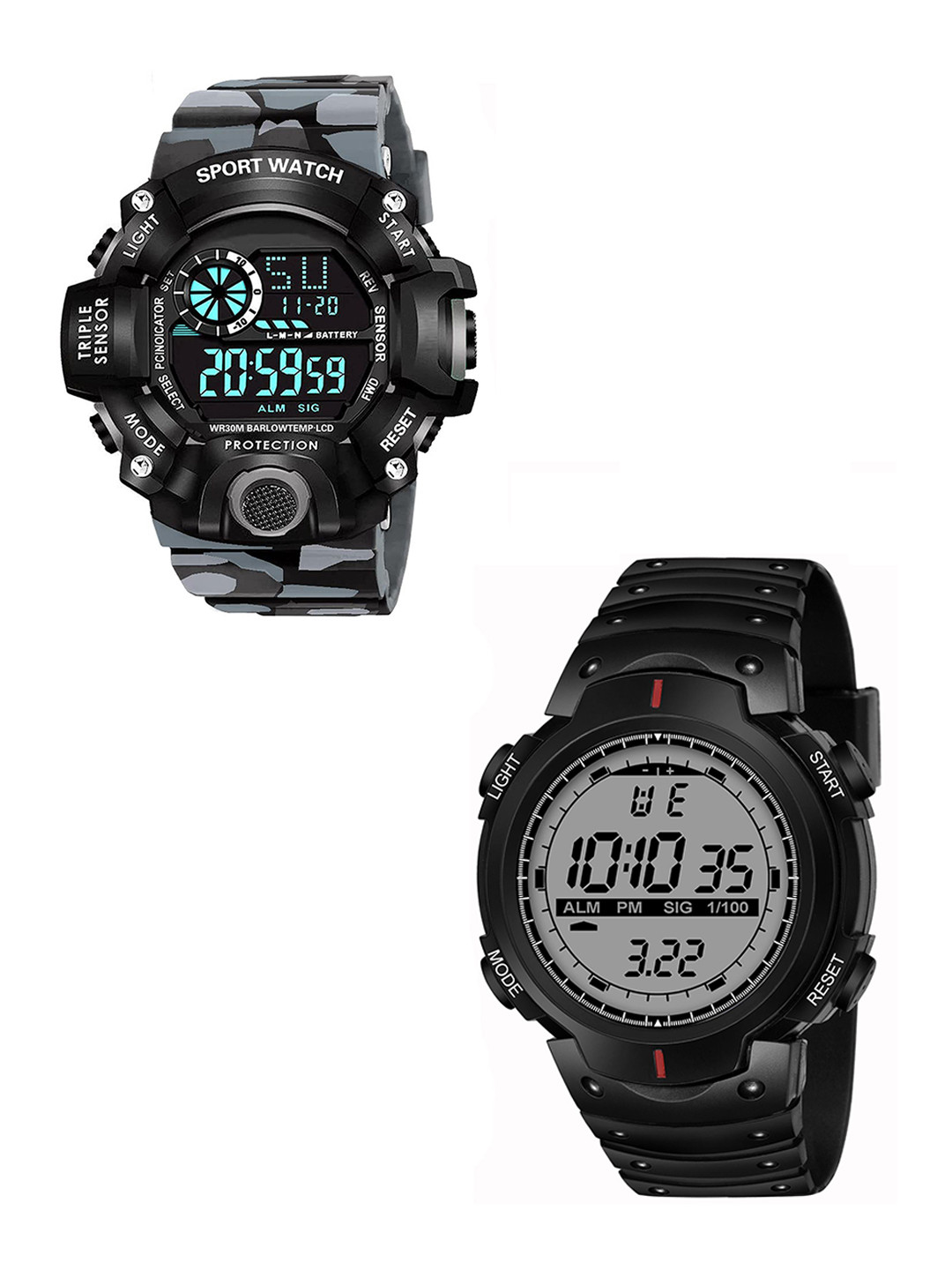 FROZIL Men Set of 2 Regular Straps Digital Watch C-SH-ARMY-GREY-TMEX