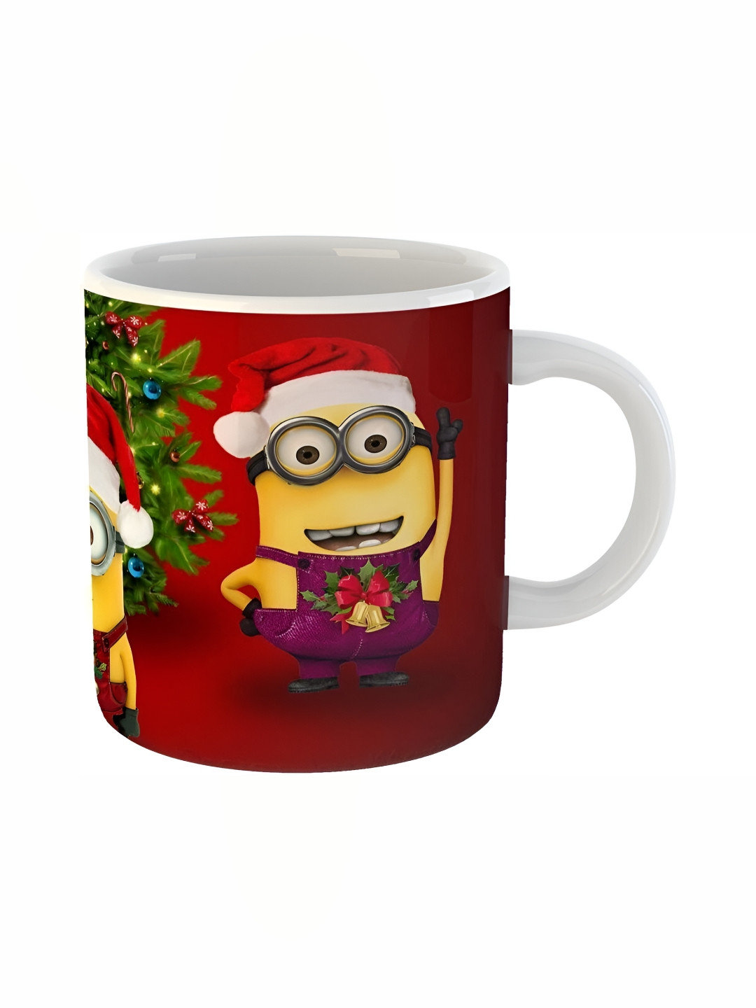 Mr UVD Yellow & Red Minions Printed Ceramic Glossy Mug- 350 ml