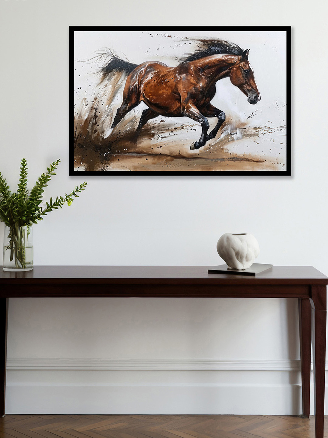 nestroots White & Brown Heart of the Storm Canvas Wall Art