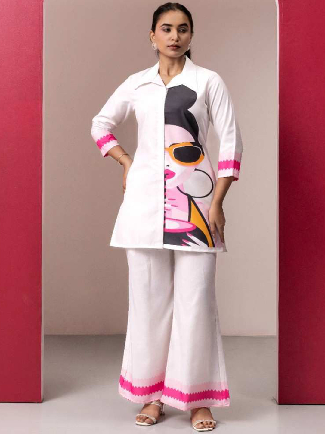 EESHA GUPTA Quirky Printed Shirt With Palazzo