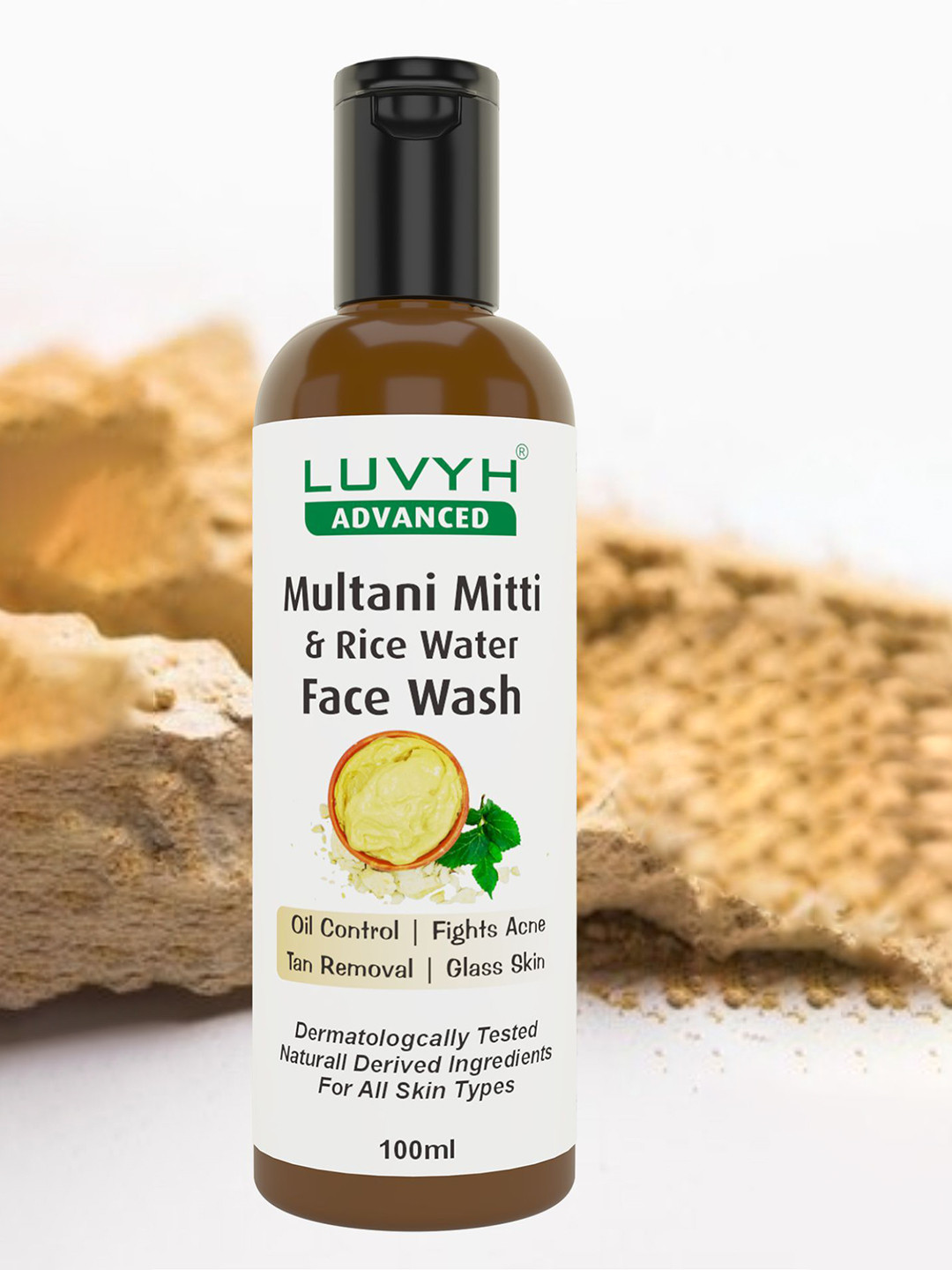LUVYH Multani Mitti & Rice Water Face Wash- 100 ml
