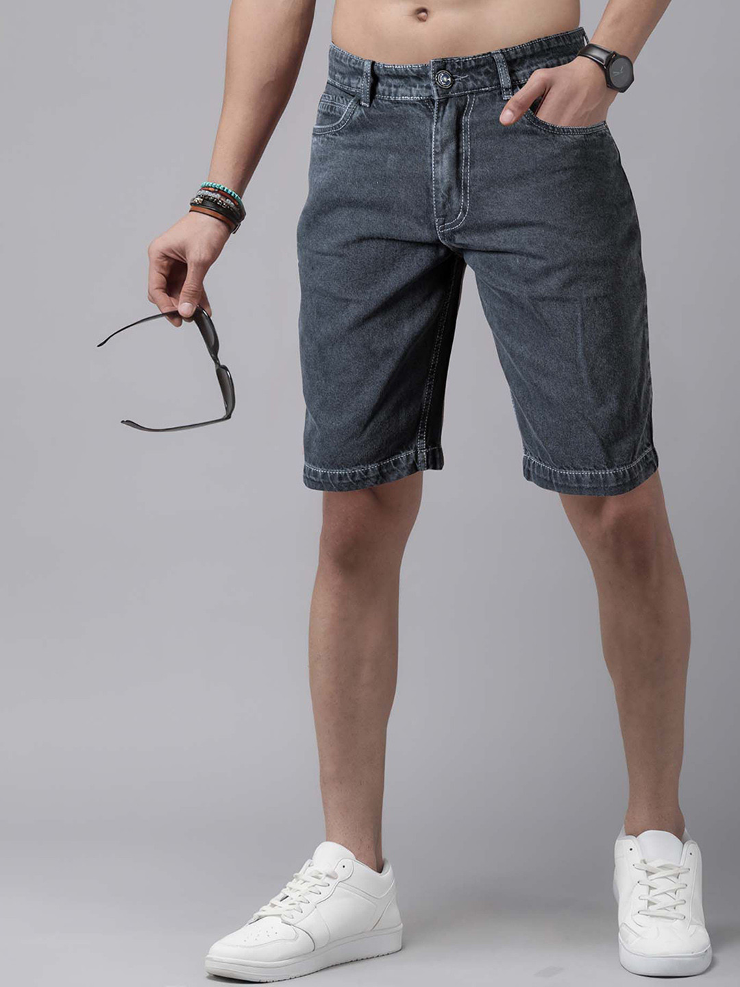Jb Just BLACK Men Denim  Regular Fit Mid-Rise Shorts