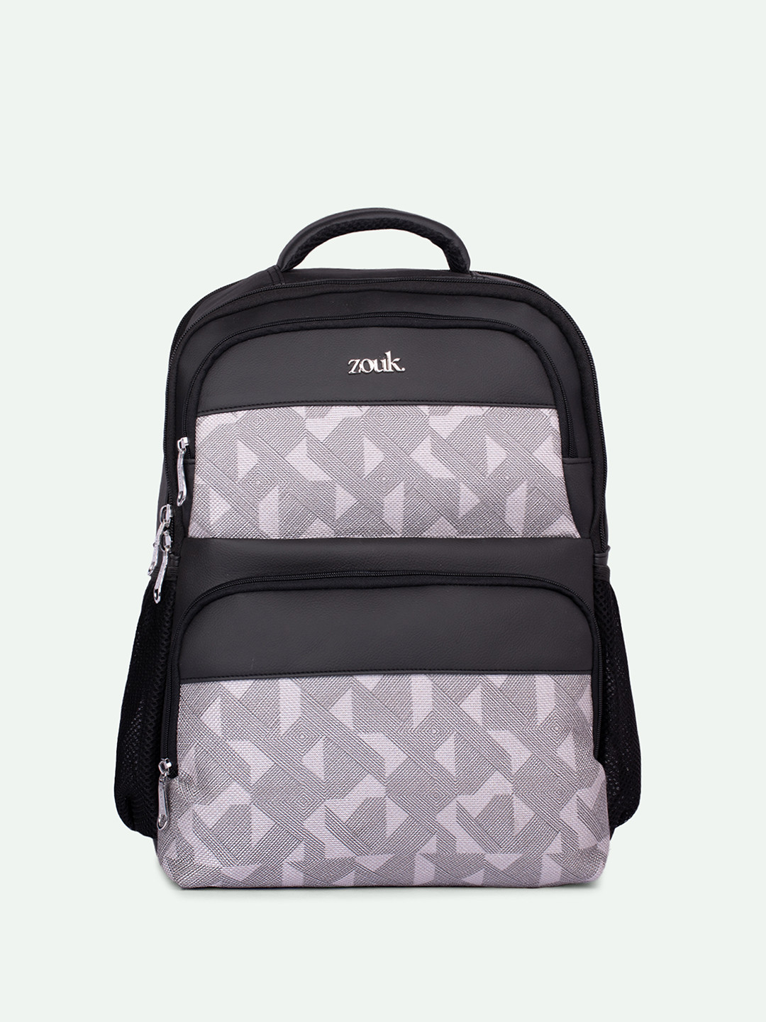 ZOUK Aravalli Unisex Geometric Printed Backpack with Compression Straps