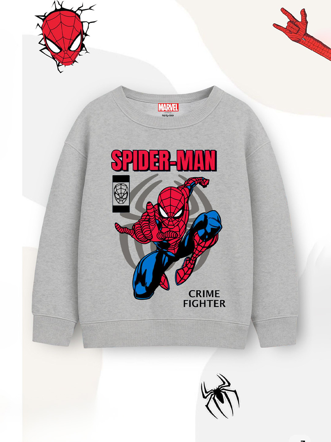 Marvel by Miss and Chief Boys Spider Man Printed Full Sleeve Sweatshirt