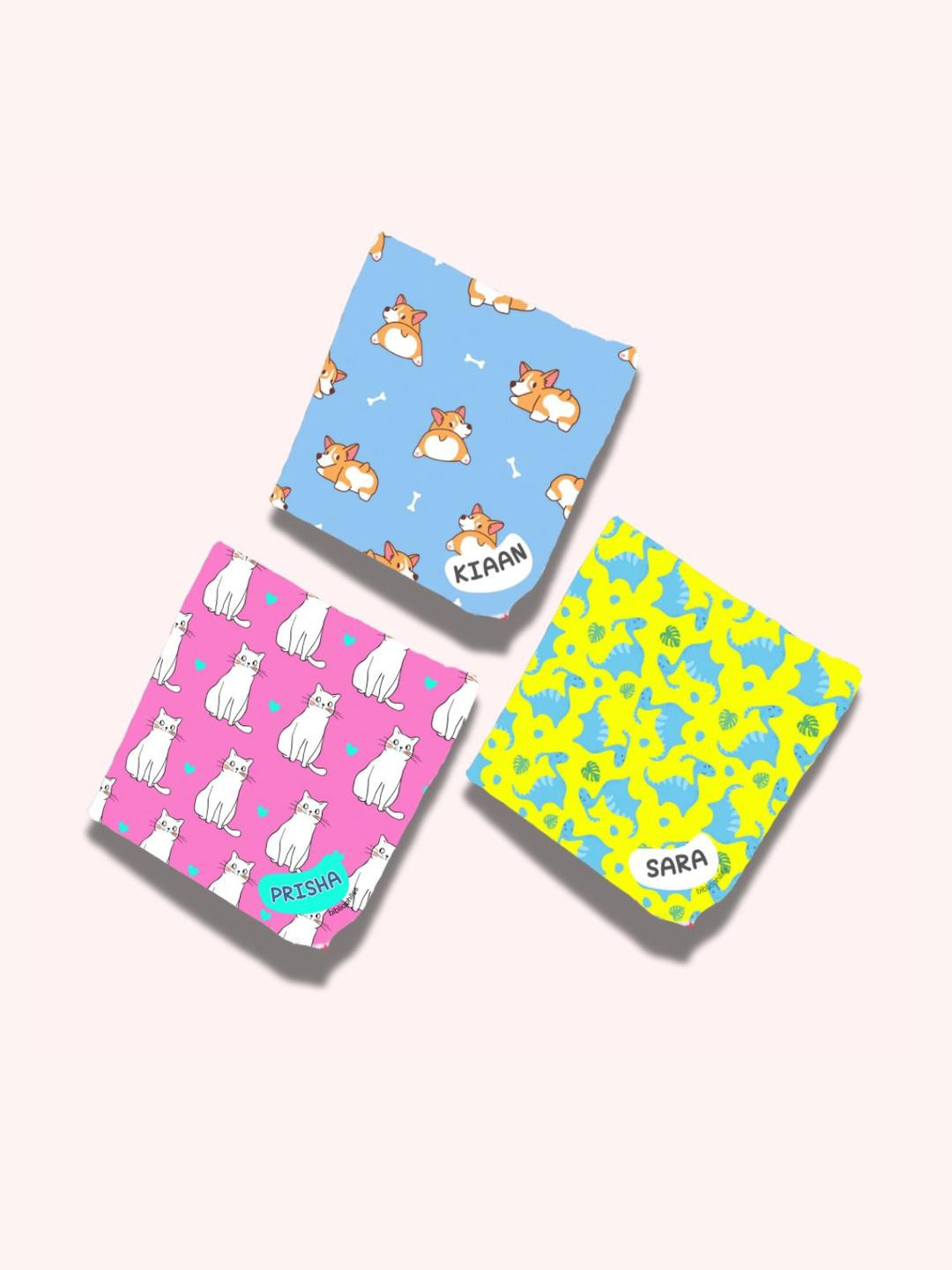 Bibliophiles Pack of 3 Super Soft Muslin Handkerchief Set
