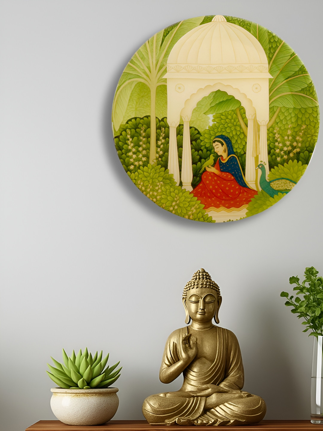 Maison Modern Green & Pink Graphic Printed Wooden Wall Art