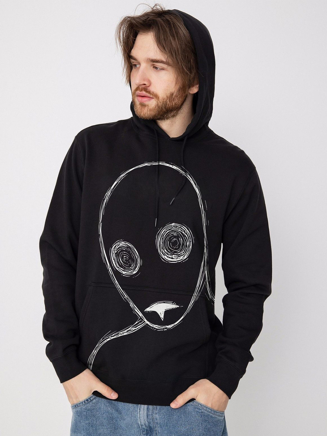 The Youth Mantra Men Graphic Printed Hooded Long Sleeves Sweatshirt