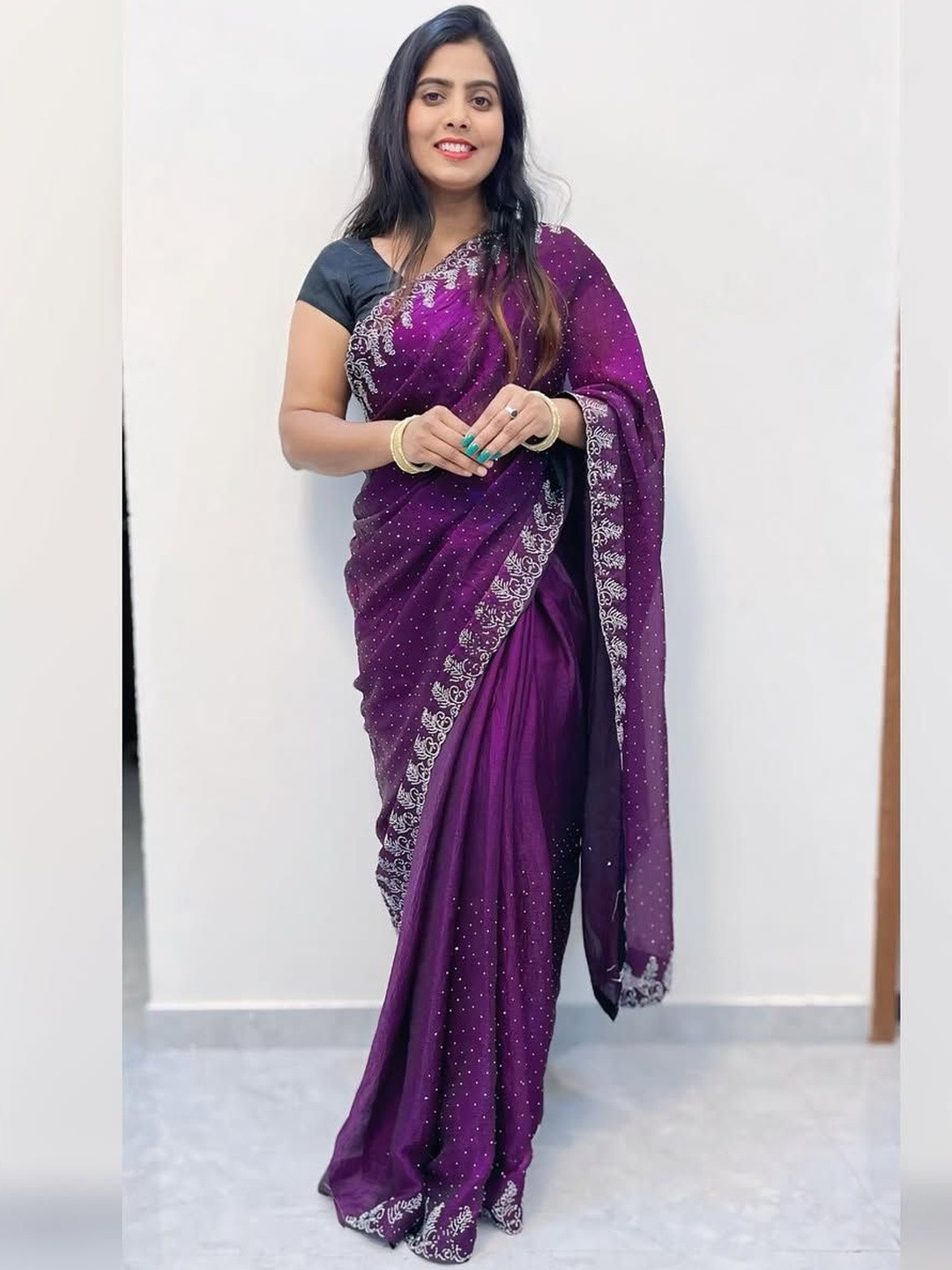 Moda Rapido Embellished Beads & Stones Designer Saree With Blouse