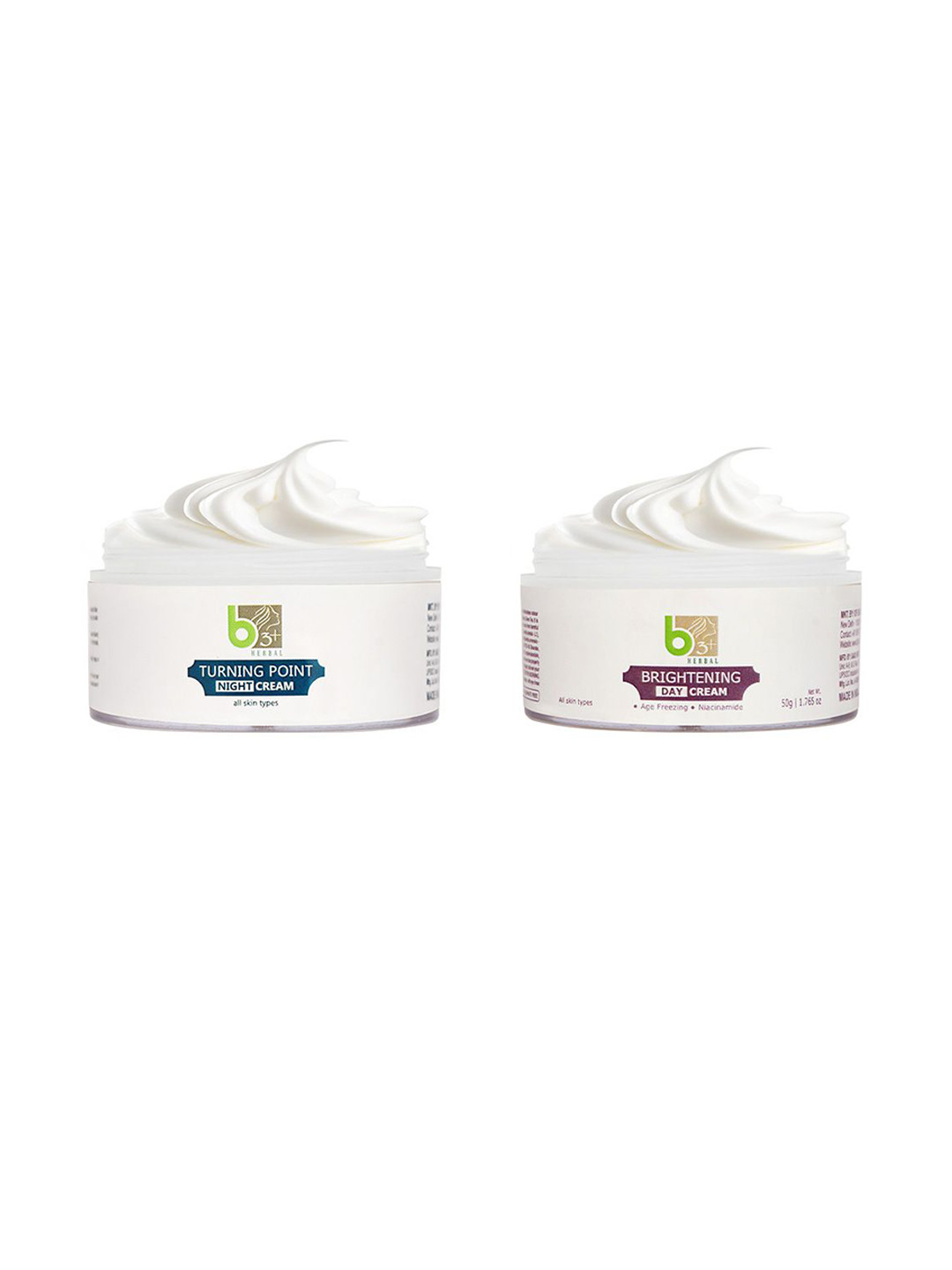 b3+ HERBAL Set Of 2 Turning Point Night Cream & Bighting Day Cream- 50 g Each
