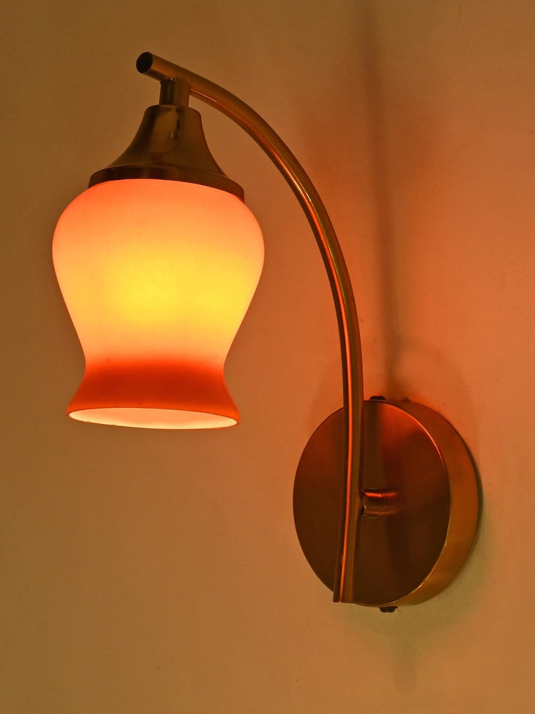 1ST TIME Orange Glass Frustum Shaped Wall Lamp