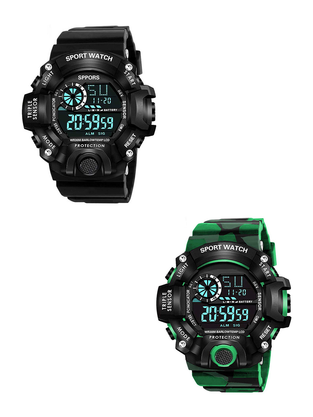 FROZIL Men Pack Of 2 Dial & Straps Digital Watch C-Army Green-BR