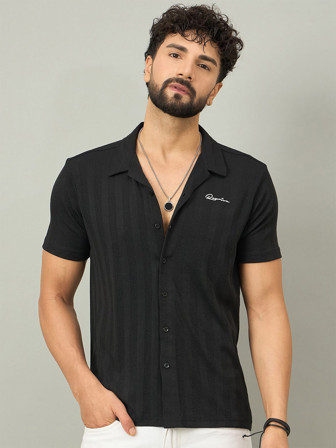 REPRISE Textured Smart Casual Regular Fit Shirt