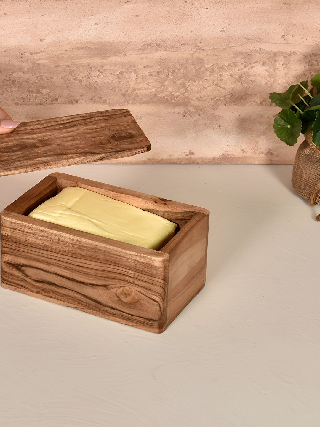 Living With Elan Brown Rectangle Wooden Container