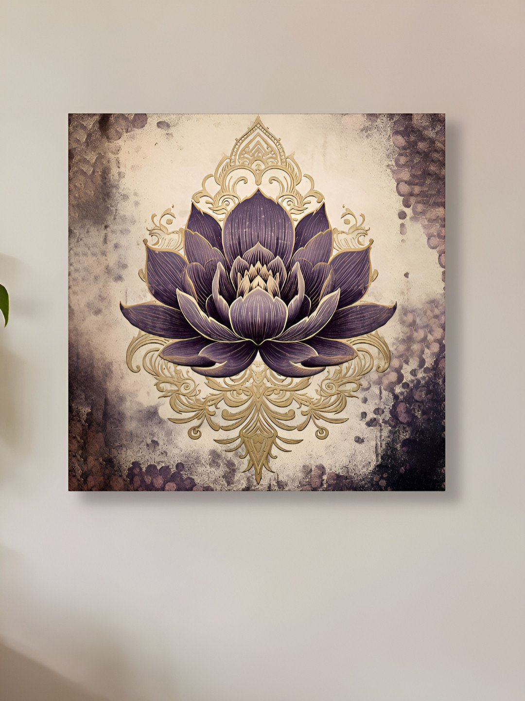 Myntra Elegant Homes Purple Lotus Canvas Wall Paintings
