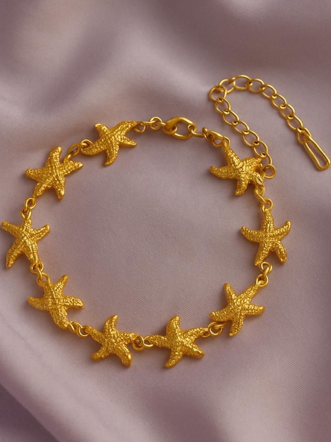 MOON & MUSE Stainless Steel 18K Gold-Plated Anti-Tarnish Starfish Link Bracelet