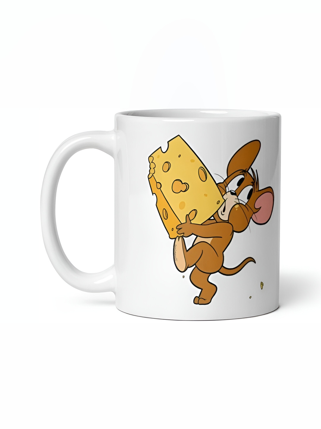 Mr UVD White & Brown Jerry Printed Ceramic Glossy Mug - 350 ml