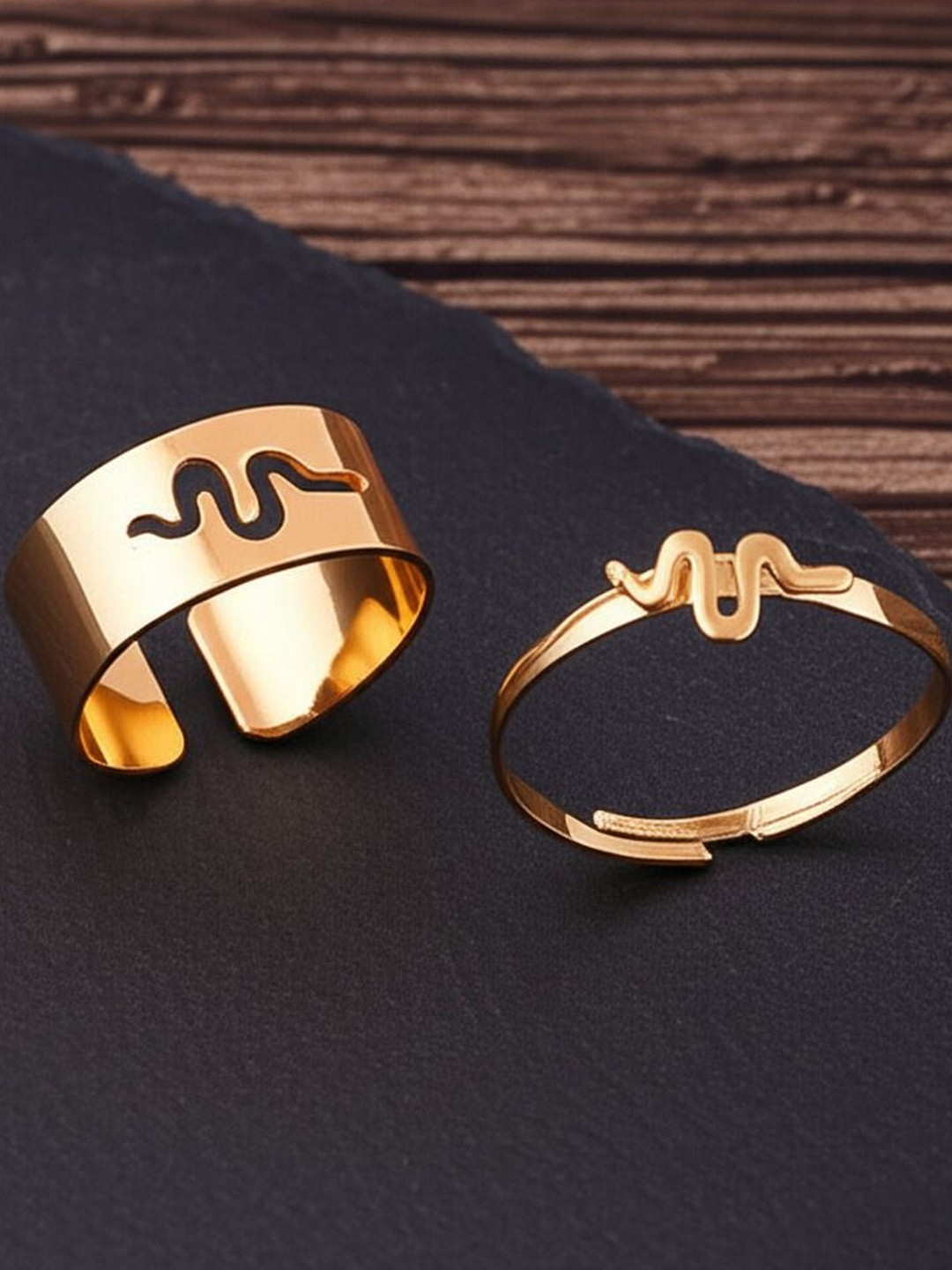 DressBerry Golden Heartbeat Matching Wrap Finger Ring