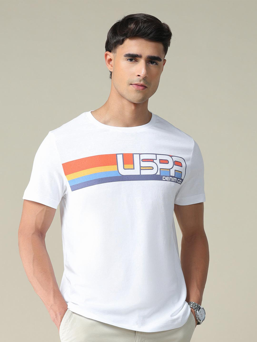 U.S. Polo Assn. Denim Co. Brand Log Print Cotton T-Shirt