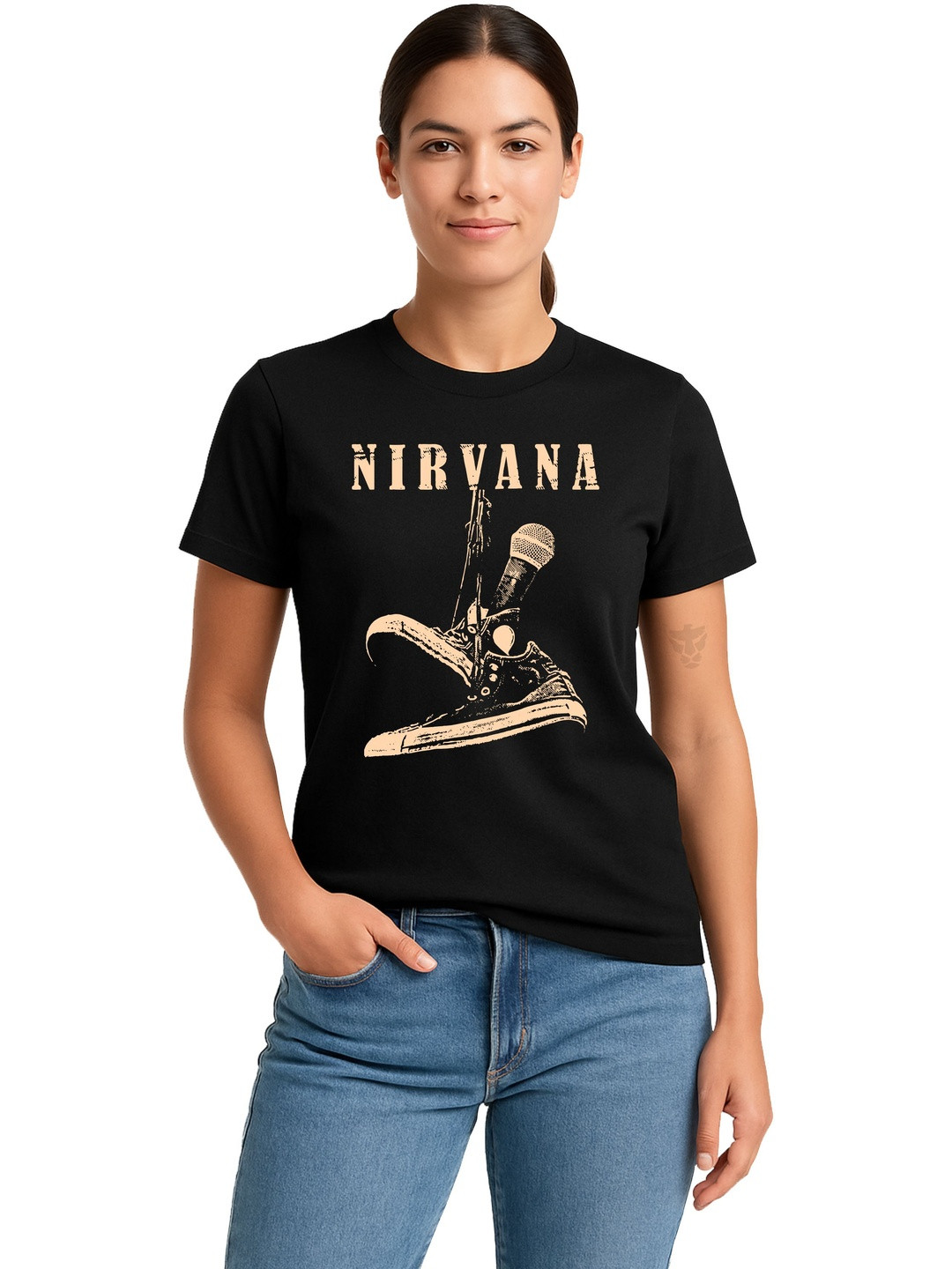 Freaks Women Nirvana Graphic Printed Round Neck Cotton T-shirt