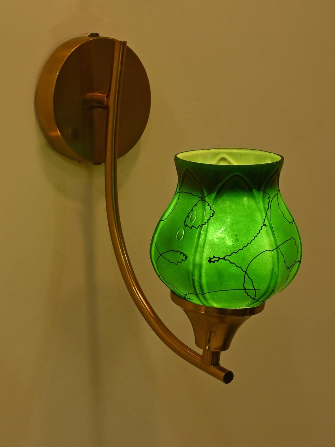 1ST TIME Printed Glass Traditional Cylinder Stylish Wall & Night Lamps