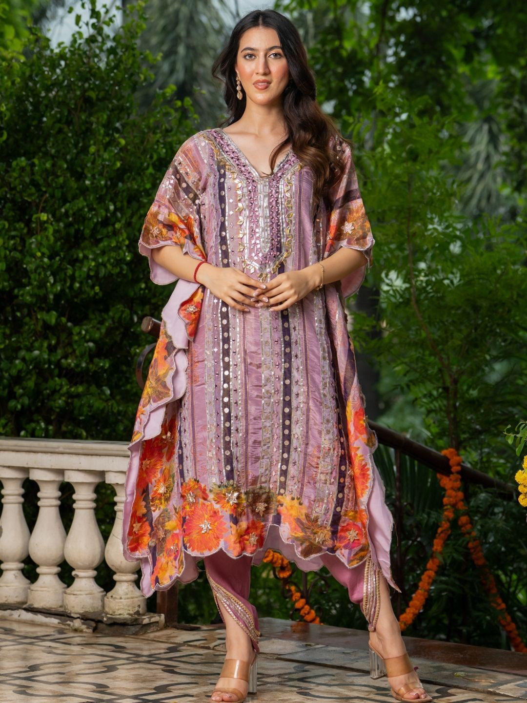 HOUSE OF JAMOTI Women Parl Mahal Kaftan Set