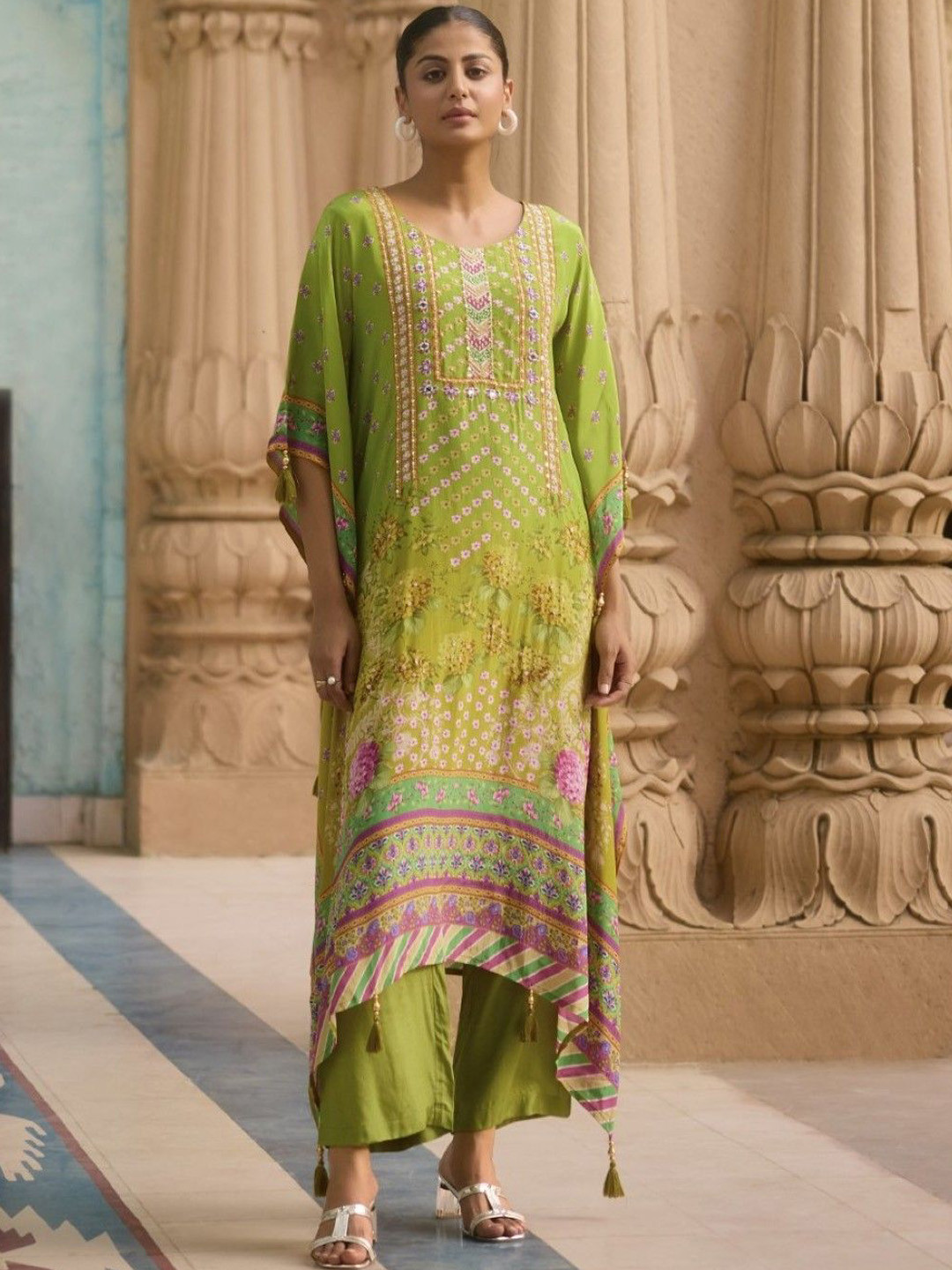 AUTUMN LANE Aster Petals Kaftan Top With Trouser Co-Ords