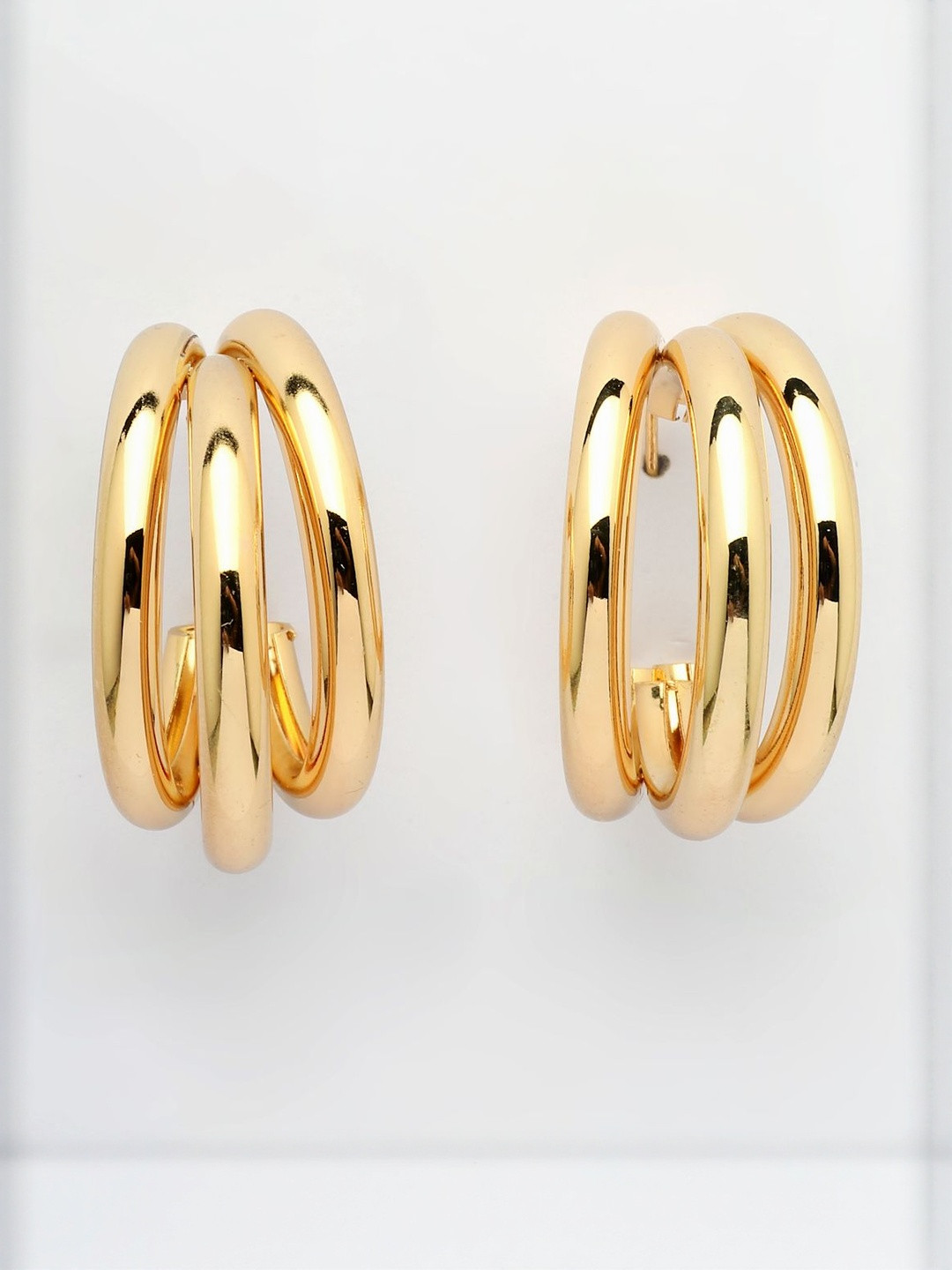 Scintillare By Sukkhi Gold Plated Circular Shaped Hoop Earrings