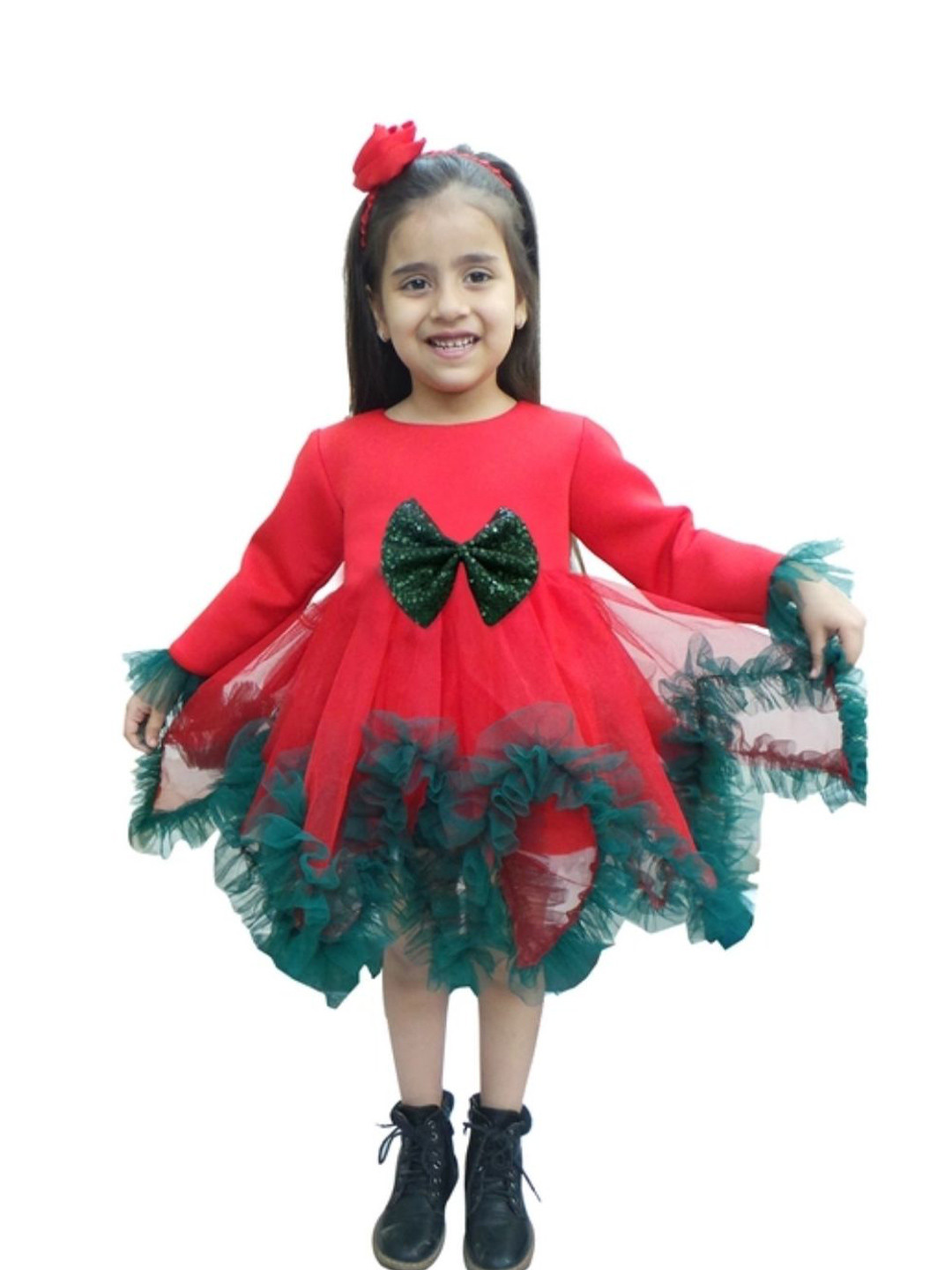 Divalicious Girls Fit And Flare Bow Knee Length Dress
