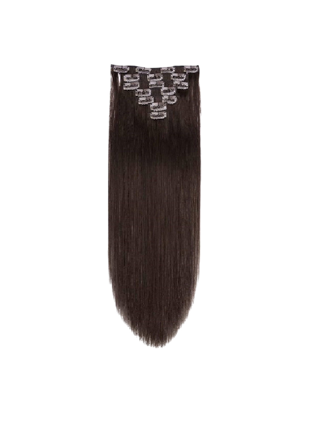MoonEyes Clip In Straight Toupee Hair Extension -  Brown - 24-26 Inch