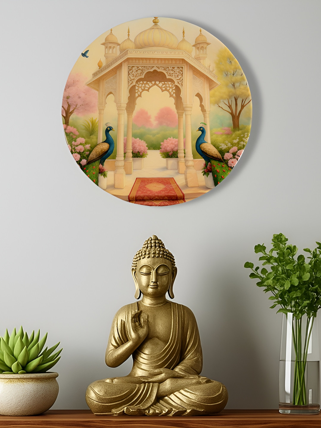 Maison Modern Green & Beige Graphic Printed Wooden Wall Art