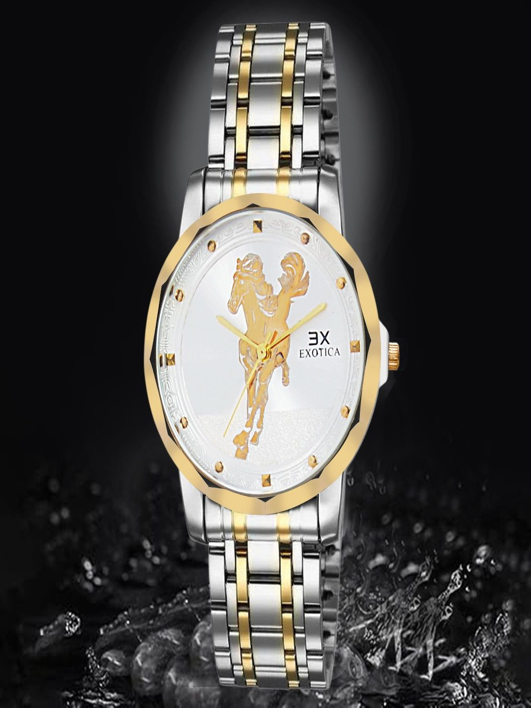 EXOTICA Men Embellished Dial & Bracelet Style Analogue Watch EX-6099-TT-White
